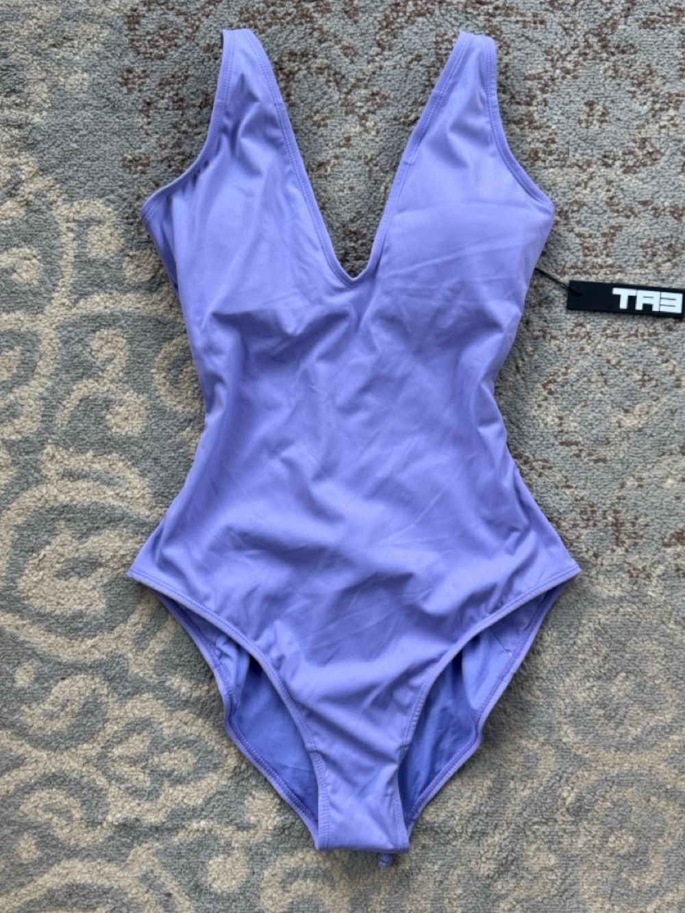 ТA3 Plungey Snatched Waist Lace Up Back
Swimsuit Lavender Large Regular/ Long